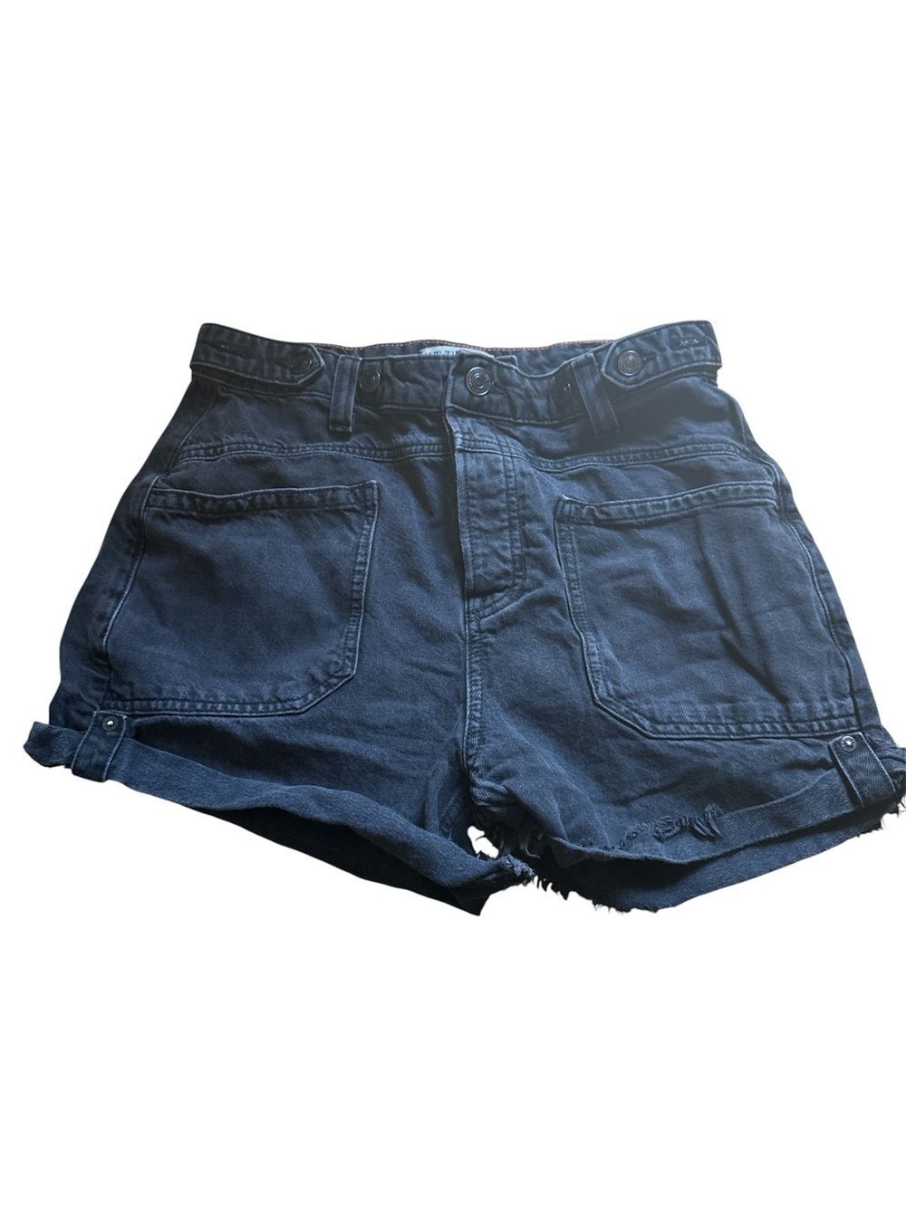 Free People Women's black Denim Utility Shorts